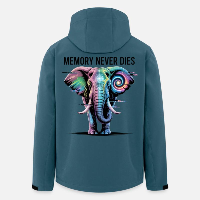 Psychedelischer Elefant mit kosmischer Spirale - Recycelte Männer Softshell-Jacke von Stanley/Stella - Dunkles Petrol