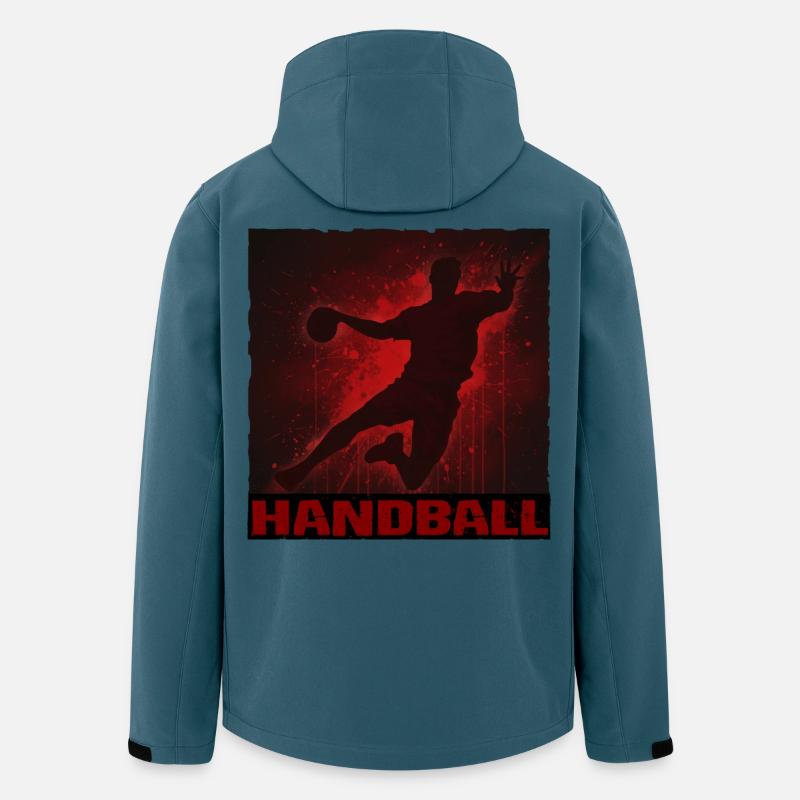 Dynamischer Handball Silhouetten Druck - Recycelte Männer Softshell-Jacke von Stanley/Stella - Dunkles Petrol