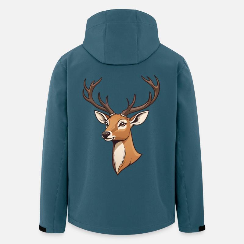 Eleganter Hirsch mit Geweih - Recycelte Männer Softshell-Jacke von Stanley/Stella - Dunkles Petrol
