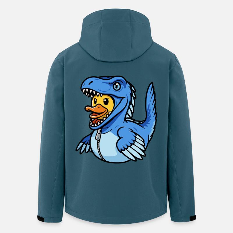 Dschungel-Dinosaurier mit Velociraptor - Recycelte Männer Softshell-Jacke von Stanley/Stella - Dunkles Petrol