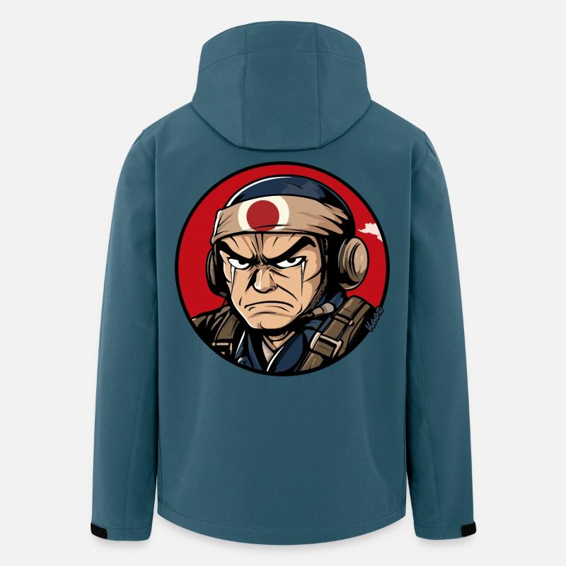 Krieger Samurai Cartoon Design - Recycelte Männer Softshell-Jacke von Stanley/Stella - Dunkles Petrol