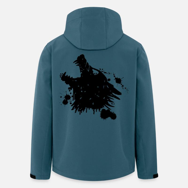 Heulender schwarzer Wolf - Recycelte Männer Softshell-Jacke von Stanley/Stella - Dunkles Petrol