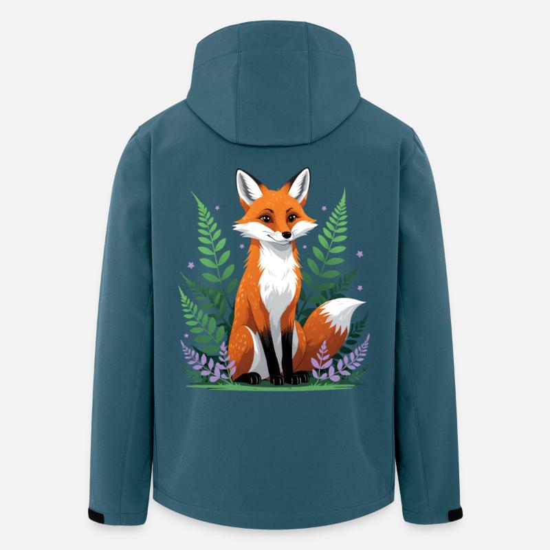 Wald-Fuchs mit Blumen und Blättern - Recycelte Männer Softshell-Jacke von Stanley/Stella - Dunkles Petrol