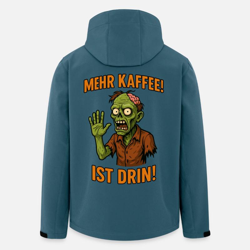 Humorvoller Zombie mit Kaffeegeste - Recycelte Männer Softshell-Jacke von Stanley/Stella - Dunkles Petrol
