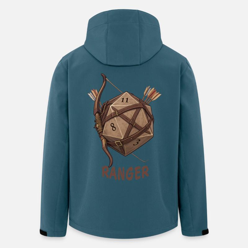 W20 mit Bogen & Pfeil – Ranger Fantasy Dice - Recycelte Männer Softshell-Jacke von Stanley/Stella - Dunkles Petrol