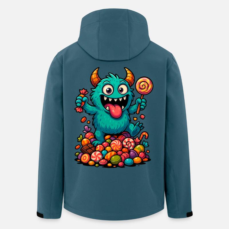 Verspieltes Troll-Kunstwerk mit Süßigkeiten  - Recycelte Männer Softshell-Jacke von Stanley/Stella - Dunkles Petrol