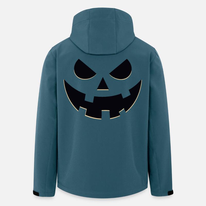 Unheimliches Kürbis-Lantern-Porträt - Recycelte Männer Softshell-Jacke von Stanley/Stella - Dunkles Petrol