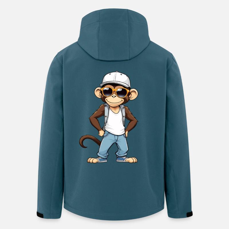 Cool monkey with sunglasses and cap - Men’s Recycled Softshell Jacket by Stanley/Stella - stargazer