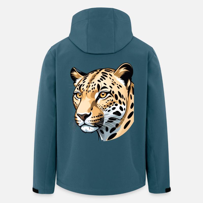 Elegante Gepardenkopf Illustration - Recycelte Männer Softshell-Jacke von Stanley/Stella - Dunkles Petrol