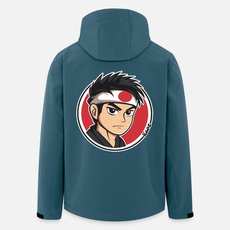 Anime Samurai Charakter Illustration - Recycelte Männer Softshell-Jacke von Stanley/Stella - Dunkles Petrol