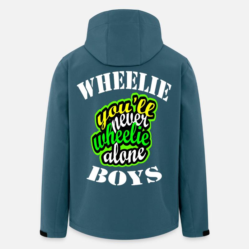 Wheelie Boys - Motorrad-Design - Recycelte Männer Softshell-Jacke von Stanley/Stella - Dunkles Petrol