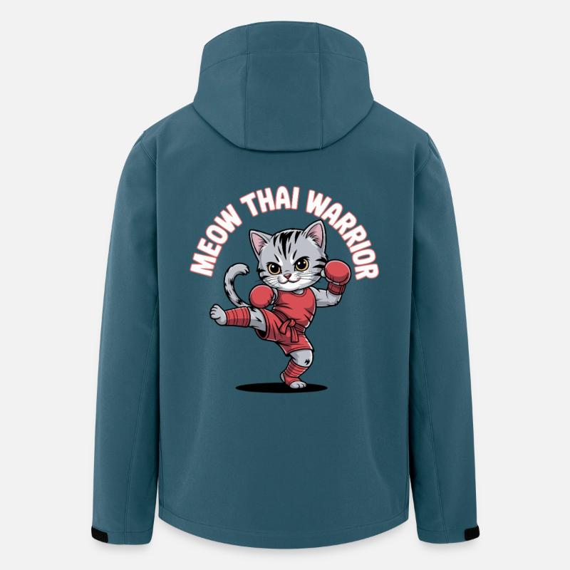Katzenkämpfer im thailändischen Stil - Recycelte Männer Softshell-Jacke von Stanley/Stella - Dunkles Petrol