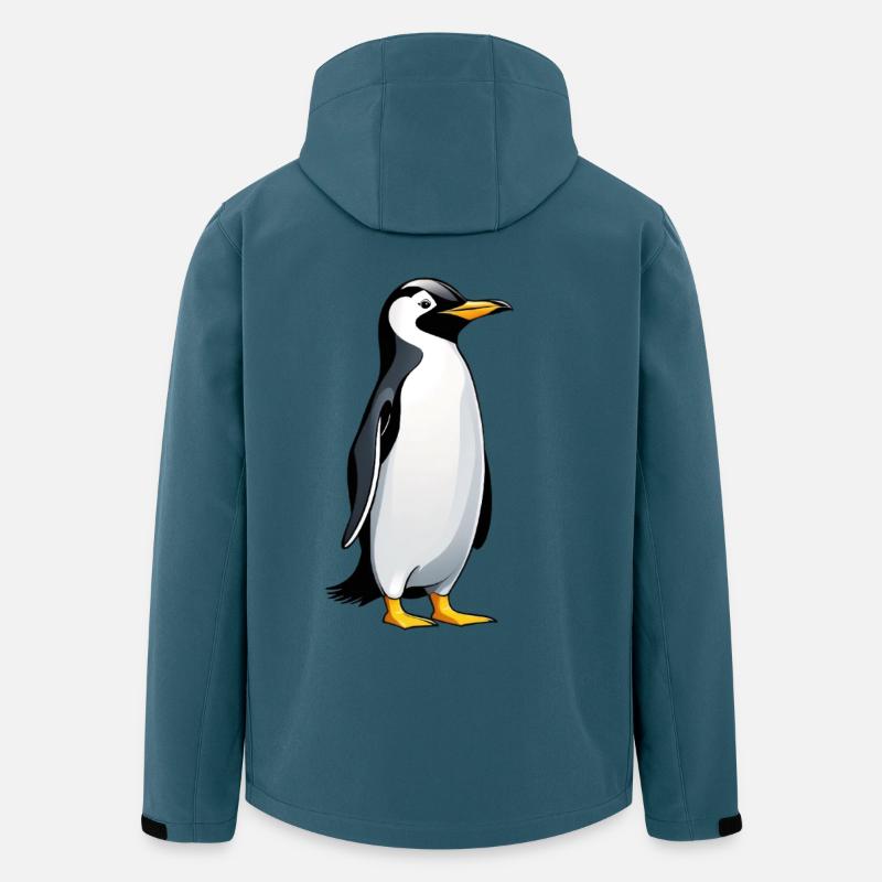 Illustration eines Pinguins mit freundlichem Blick - Recycelte Männer Softshell-Jacke von Stanley/Stella - Dunkles Petrol