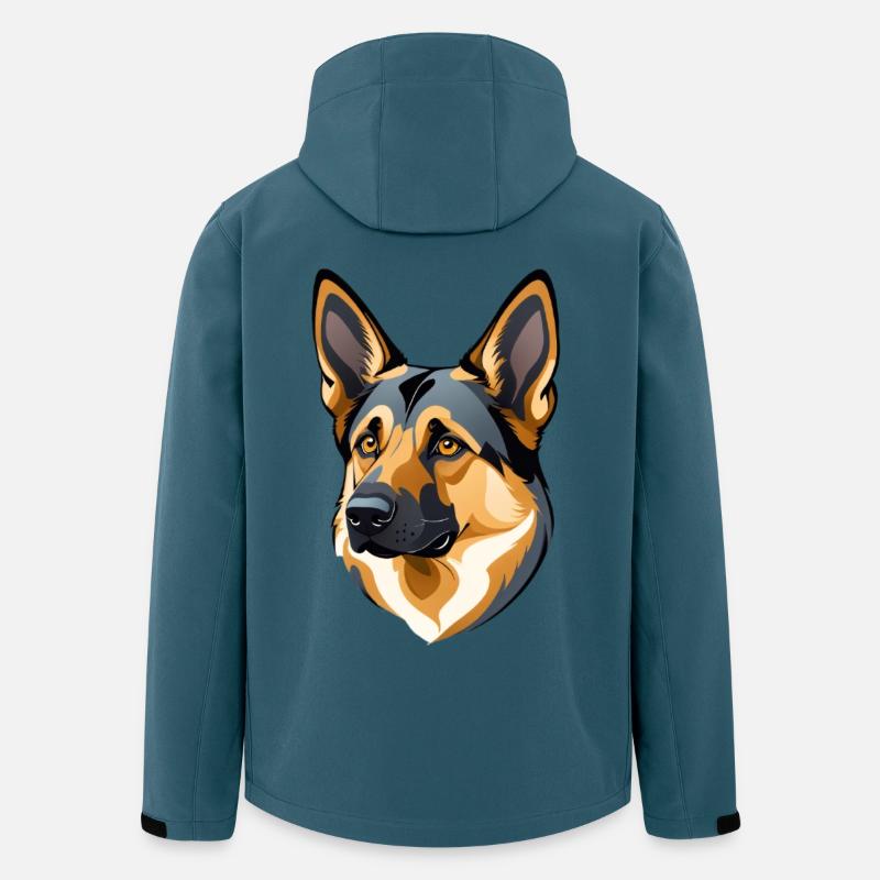 Gesicht eines deutschen Schäferhunds - Recycelte Männer Softshell-Jacke von Stanley/Stella - Dunkles Petrol