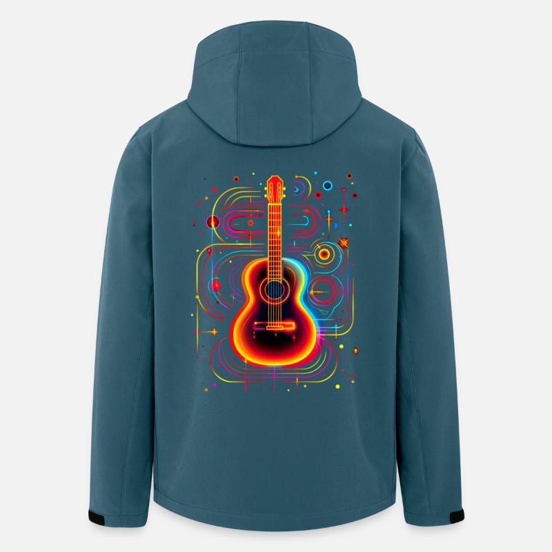 Neon Gitarre mit Psychedelic Effekt - Recycelte Männer Softshell-Jacke von Stanley/Stella - Dunkles Petrol
