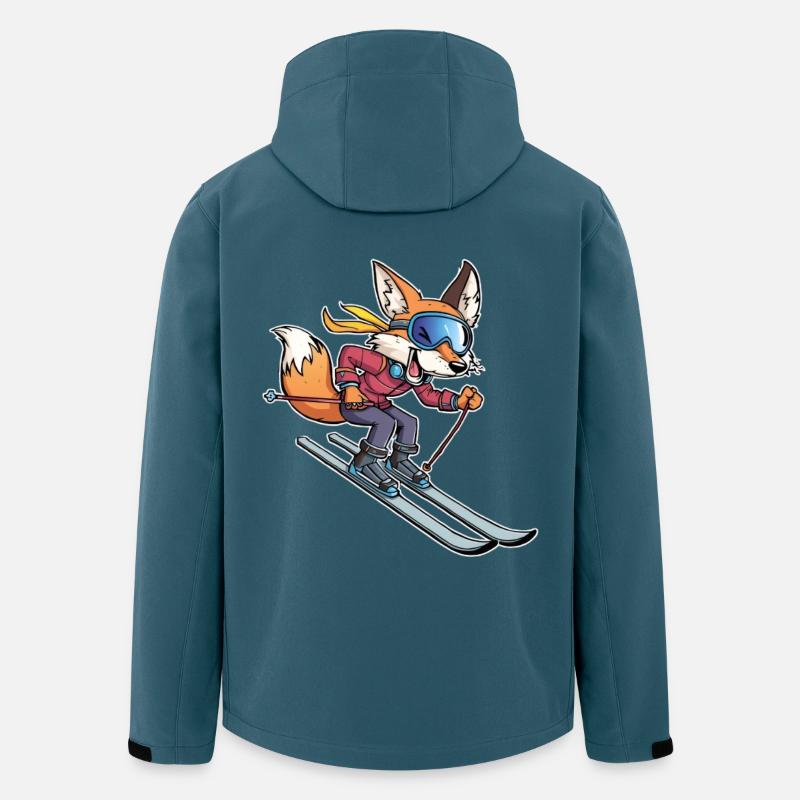 Abenteuer Fuchs beim Skifahren - Recycelte Männer Softshell-Jacke von Stanley/Stella - Dunkles Petrol