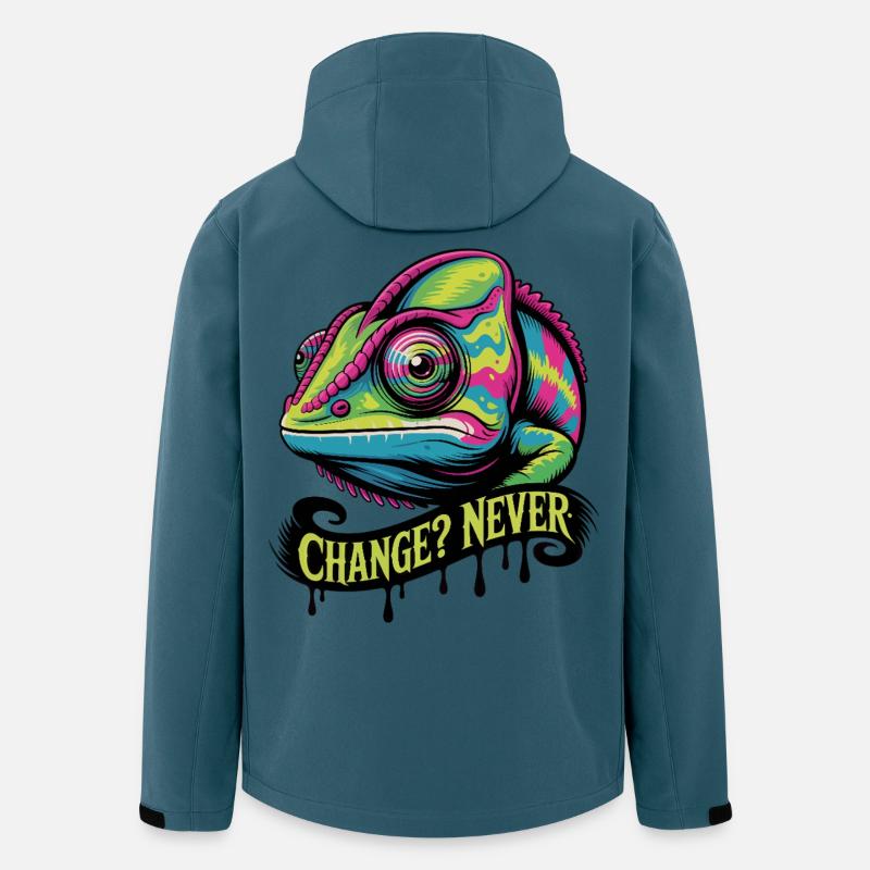 Neon-Chamäleon-Veränderung Niemals - Recycelte Männer Softshell-Jacke von Stanley/Stella - Dunkles Petrol