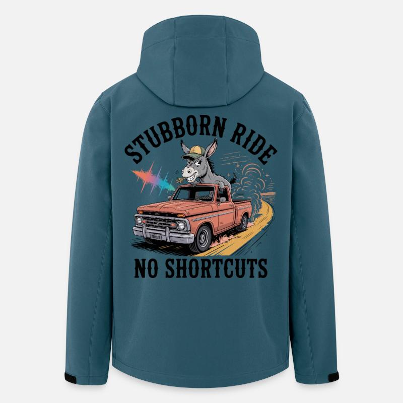 Sturer Maultier auf Abholspur - Recycelte Männer Softshell-Jacke von Stanley/Stella - Dunkles Petrol