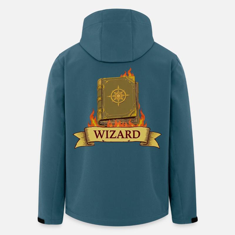 Brennendes Zauberbuch – Wizard Cartoon - Recycelte Männer Softshell-Jacke von Stanley/Stella - Dunkles Petrol