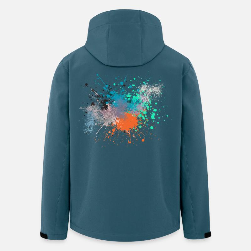 Farbexplosion Kunstinspiriert Design - Recycelte Männer Softshell-Jacke von Stanley/Stella - Dunkles Petrol