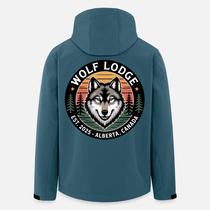 Wolf Lodge Alberta Emblem - Recycelte Männer Softshell-Jacke von Stanley/Stella - Dunkles Petrol