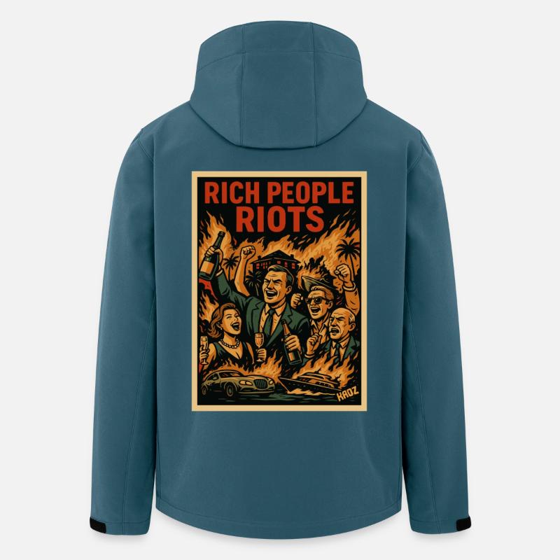 Reiche feiern – Aufruhr Poster - Recycelte Männer Softshell-Jacke von Stanley/Stella - Dunkles Petrol