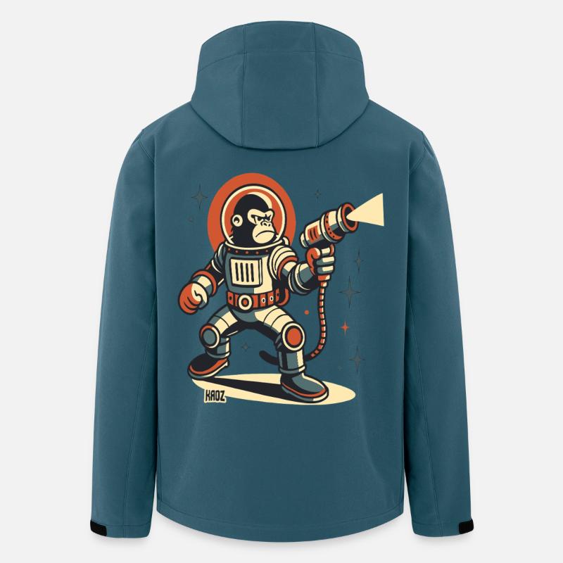 Space Monkey Astronaut Laser Blaster - Recycelte Männer Softshell-Jacke von Stanley/Stella - Dunkles Petrol