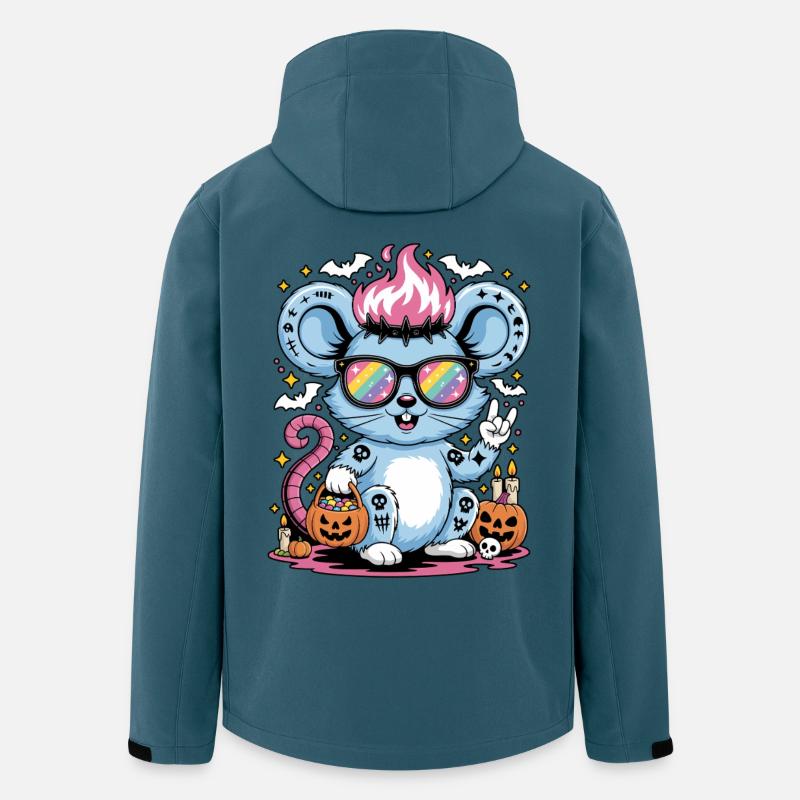 Rocker Maus Halloween Ratte - Recycelte Männer Softshell-Jacke von Stanley/Stella - Dunkles Petrol