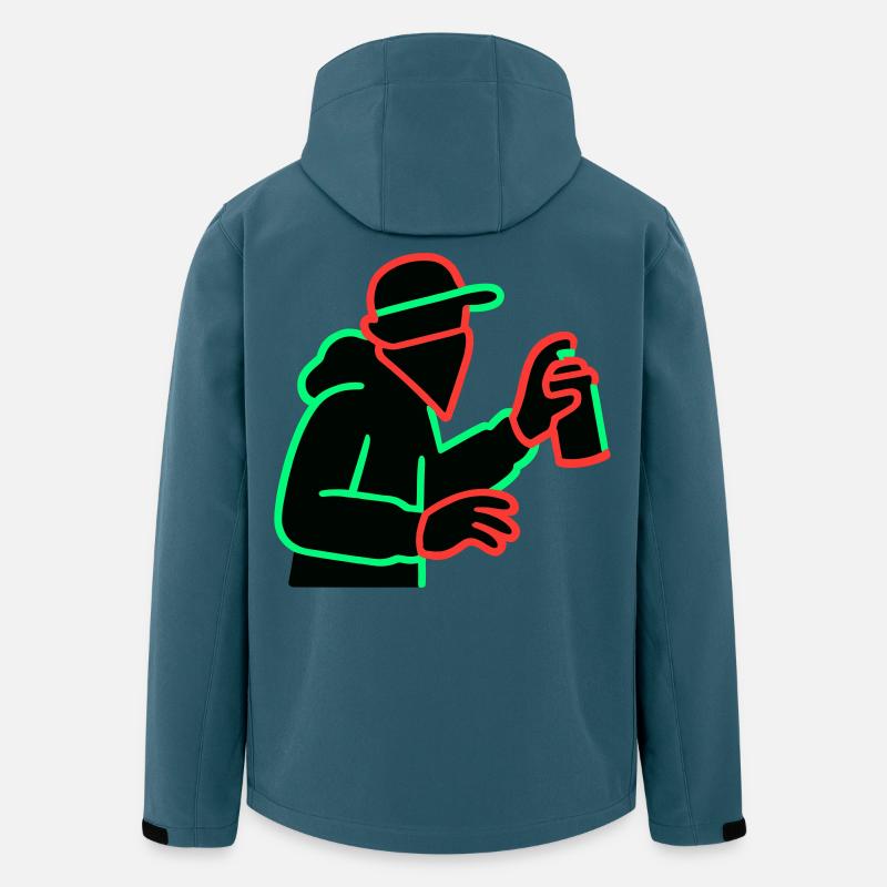 Neon Graffiti Sprayer Silhouette - Men’s Recycled Softshell Jacket by Stanley/Stella - stargazer