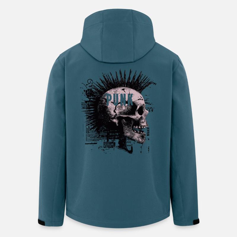 Punkrock Mohawk Schädel - Recycelte Männer Softshell-Jacke von Stanley/Stella - Dunkles Petrol