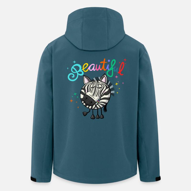 Zebra Beautiful - Recycelte Männer Softshell-Jacke von Stanley/Stella - Dunkles Petrol
