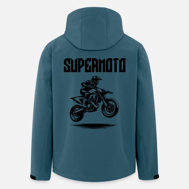 Supermoto Design - Recycelte Männer Softshell-Jacke von Stanley/Stella - Dunkles Petrol