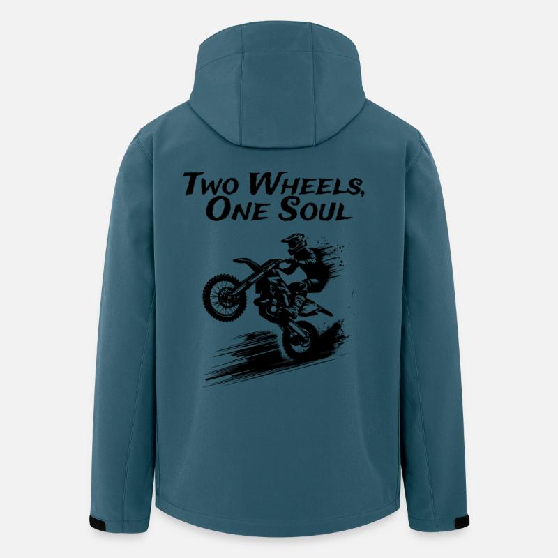 Two Wheels, One Soul - Recycelte Männer Softshell-Jacke von Stanley/Stella - Dunkles Petrol