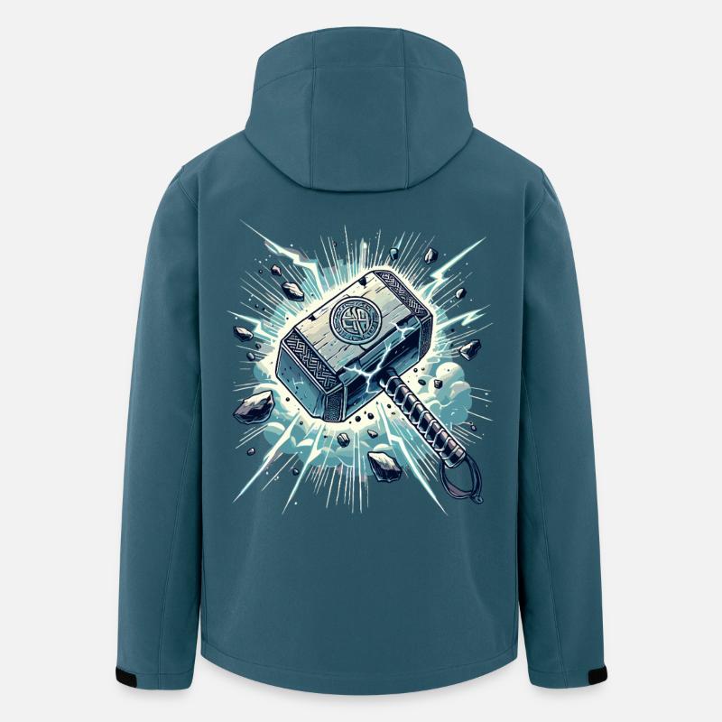 Mjölnir Kraftschlag Illustration - Recycelte Männer Softshell-Jacke von Stanley/Stella - Dunkles Petrol