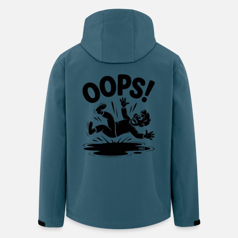 OOPS Sturz Cartoon Lustiger Fall - Recycelte Männer Softshell-Jacke von Stanley/Stella - Dunkles Petrol