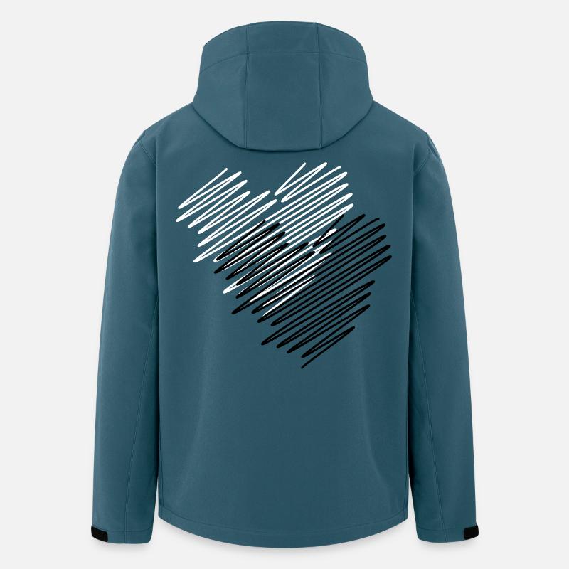 Zwei Herzen Scribble - Recycelte Männer Softshell-Jacke von Stanley/Stella - Dunkles Petrol