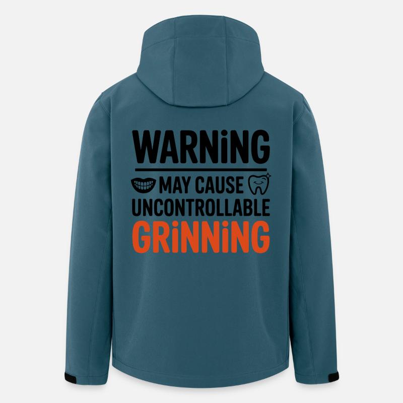 L’avertissement peut provoquer un sourire incontrôlable - Veste softshell homme en polyester recyclé Stanley/Stella - bleu pétrole foncé