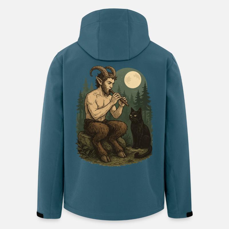 Nuit Forêt Démon Flûte Faune - Veste softshell homme en polyester recyclé Stanley/Stella - bleu pétrole foncé