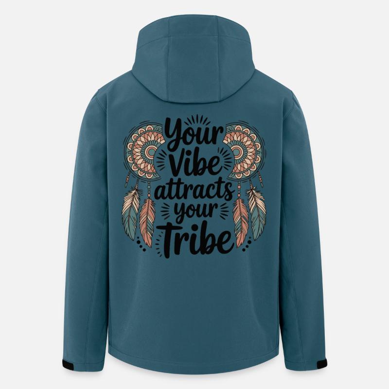 Dein Vibe zieht dein Tribe - Recycelte Männer Softshell-Jacke von Stanley/Stella - Dunkles Petrol