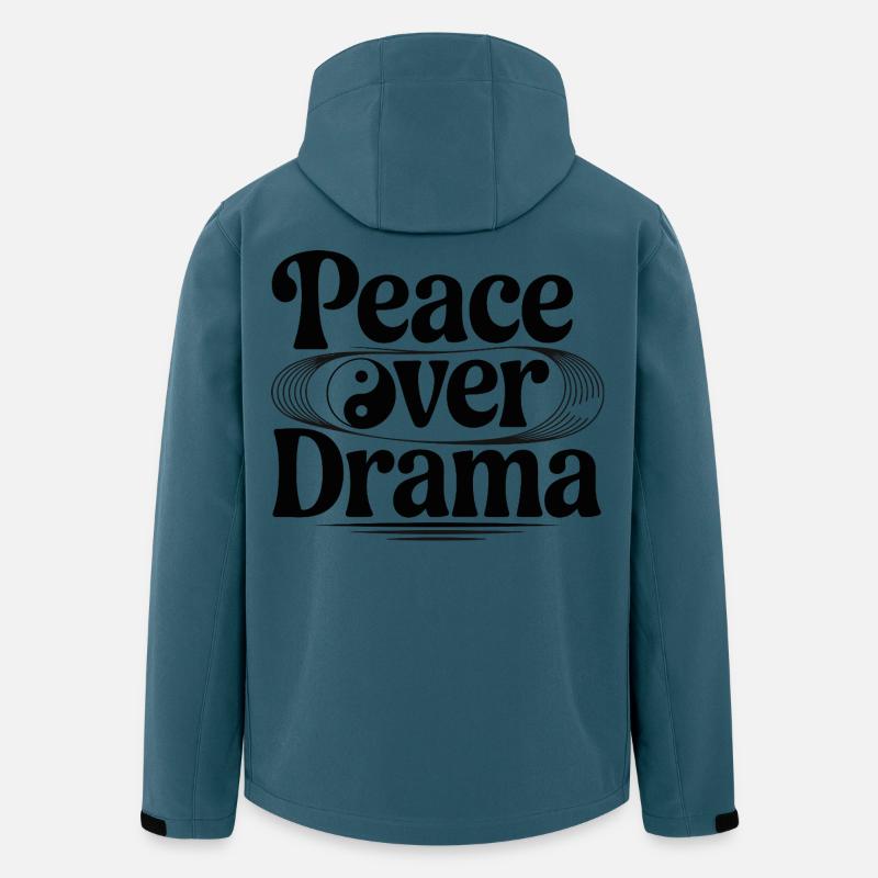 Frieden statt Drama - Recycelte Männer Softshell-Jacke von Stanley/Stella - Dunkles Petrol