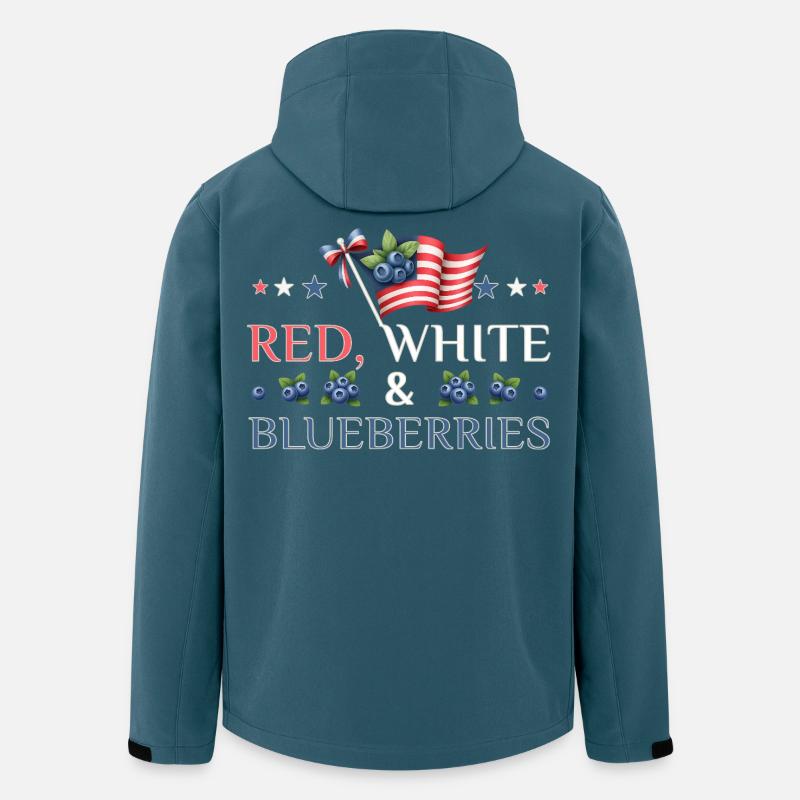Red White & Blueberries Patriotic Design - Men’s Recycled Softshell Jacket by Stanley/Stella - stargazer