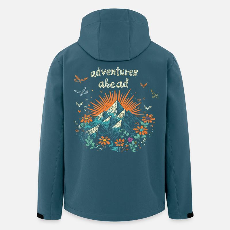 Adventures ahead -  berge - Recycelte Männer Softshell-Jacke von Stanley/Stella - Dunkles Petrol