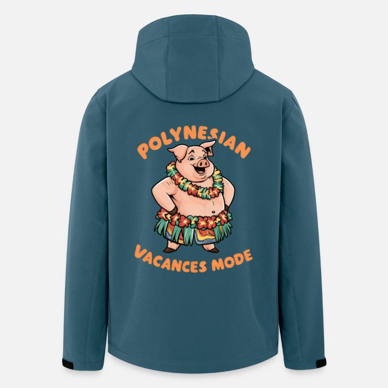 Polynesisch Urlaub Mode Exotisch Tropisch Stil - Recycelte Männer Softshell-Jacke von Stanley/Stella - Dunkles Petrol