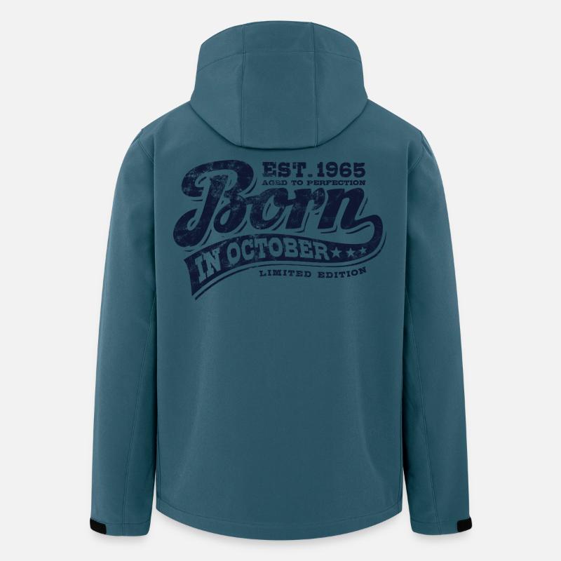 Born in October 1965 - Geburtstag - Geschenk - Recycelte Männer Softshell-Jacke von Stanley/Stella - Dunkles Petrol