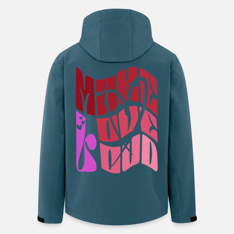 Make Love Loud - Retro 70er - Recycelte Männer Softshell-Jacke von Stanley/Stella - Dunkles Petrol