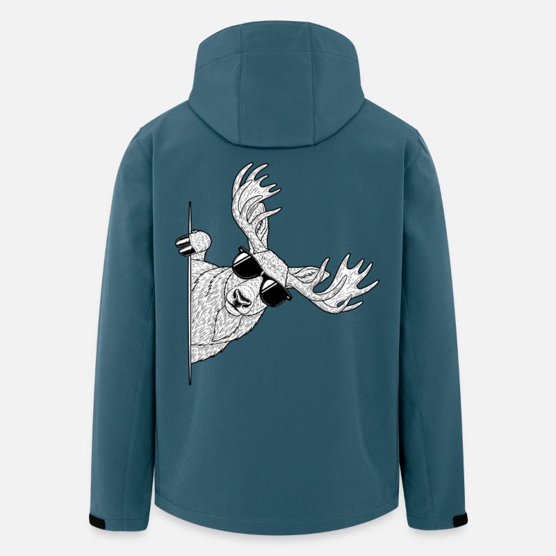 Moose mit Sonnenbrillen - Recycelte Männer Softshell-Jacke von Stanley/Stella - Dunkles Petrol