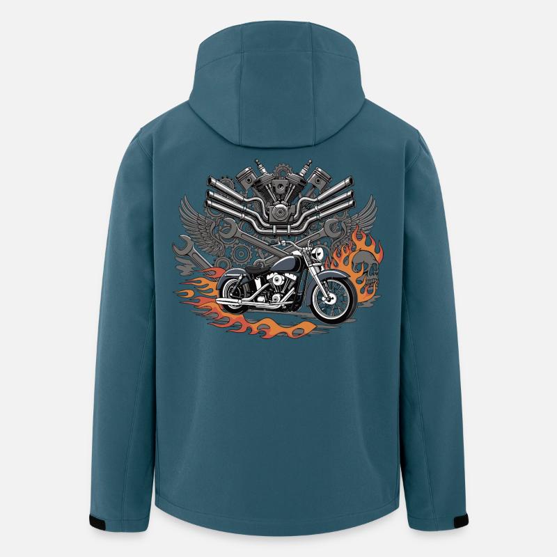 Flammencruiser Motorkraft - Recycelte Männer Softshell-Jacke von Stanley/Stella - Dunkles Petrol