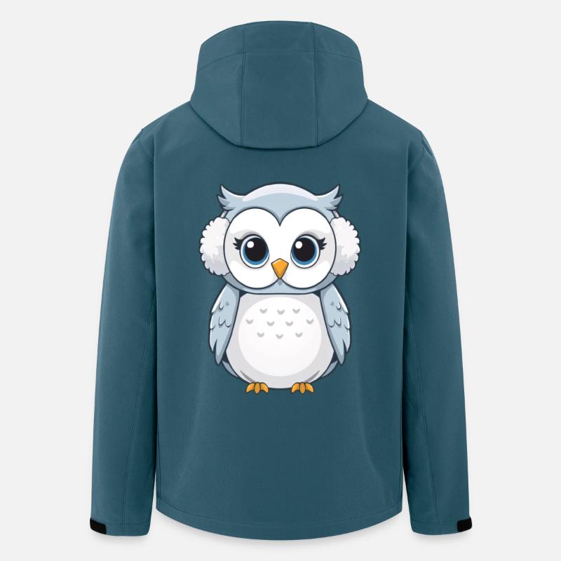 Kuschel Eule mit Ohrenwärmern - Recycelte Männer Softshell-Jacke von Stanley/Stella - Dunkles Petrol