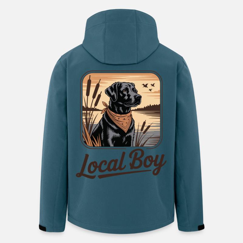 Local Boy Labrador Jagd Hund - Recycelte Männer Softshell-Jacke von Stanley/Stella - Dunkles Petrol