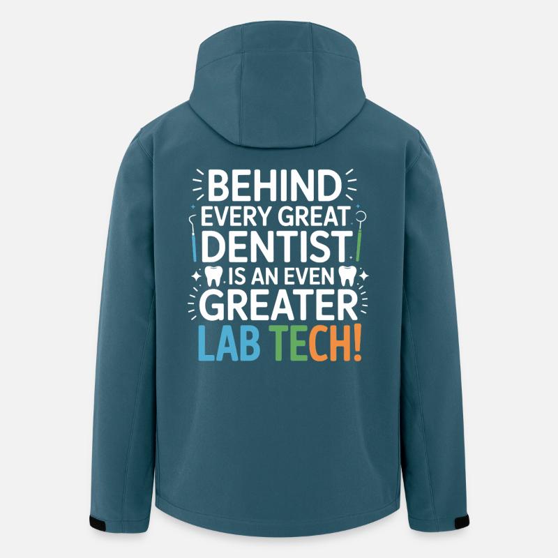Conception dentaire de Greater Lab Tech - Veste softshell homme en polyester recyclé Stanley/Stella - bleu pétrole foncé